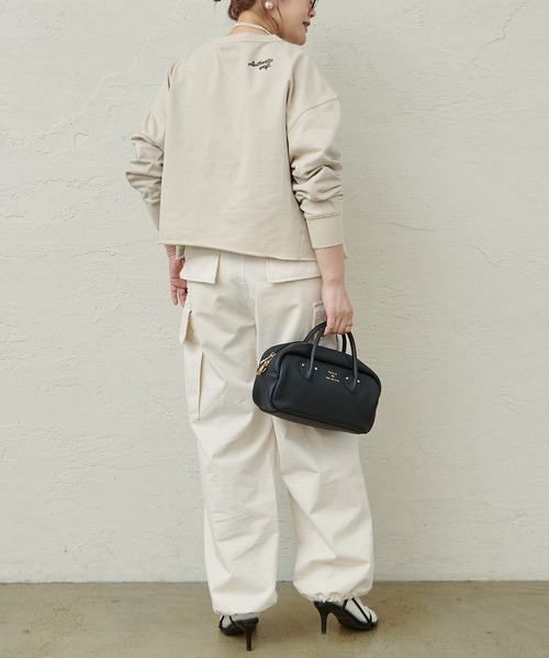 PUAL CE CIN(ピュアルセシン)の「【WEB限定カラーあり】インレイショートプルオーバー(Tシャツ/カットソー・レディース・モカ/ベージュ/ネイビー/ブラウン/オートミール・FREE)」の18枚目の写真