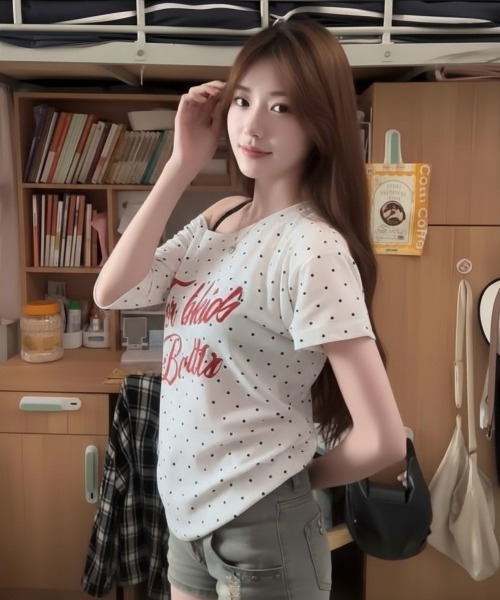 center i(センターアイ)の「ドットロゴワンショルダーTシャツ(Tシャツ/カットソー・レディース・ホワイト・FREE)」の3枚目の写真