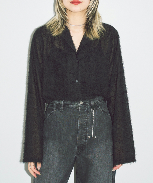 CITYSHOP(シティーショップ)の「FRINGE シャツ(シャツ/ブラウス・レディース・ホワイト/ブラック・FREE)」の1枚目の写真