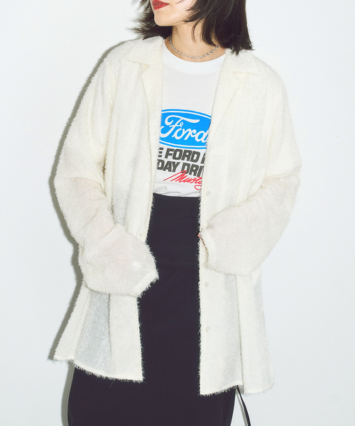 CITYSHOP(シティーショップ)の「FRINGE シャツ(シャツ/ブラウス・レディース・ホワイト/ブラック・FREE)」の3枚目の写真