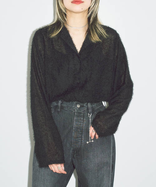 CITYSHOP(シティーショップ)の「FRINGE シャツ(シャツ/ブラウス・レディース・ホワイト/ブラック・FREE)」の5枚目の写真