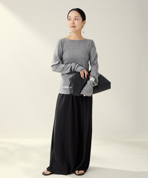 plage(プラージュ)の「《追加》super100s Jersey boat/N プルオーバー 2(Tシャツ/カットソー・レディース・グレー/ホワイト/ブラック・FREE)」の18枚目の写真