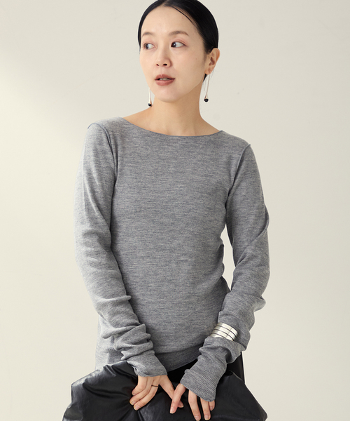 plage(プラージュ)の「《追加》super100s Jersey boat/N プルオーバー 2(Tシャツ/カットソー・レディース・グレー/ホワイト/ブラック・FREE)」の21枚目の写真