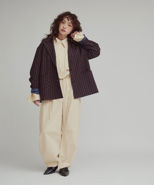 W:Huku(フーク)の「【W:Huku / スムースタッチコットン】シャーリング ブラウス / Smooth Touch Cotton Shirring Blouse(シャツ/ブラウス・レディース・ブラック/スカイブルー/ベージュ系その他/オフホワイト・FREE)」の11枚目の写真