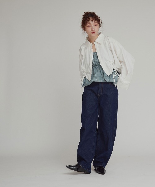 W:Huku(フーク)の「【W:Huku / スムースタッチコットン】シャーリング ブラウス / Smooth Touch Cotton Shirring Blouse(シャツ/ブラウス・レディース・ブラック/スカイブルー/ベージュ系その他/オフホワイト・FREE)」の12枚目の写真