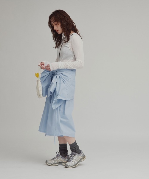 W:Huku(フーク)の「【W:Huku / スムースタッチコットン】シャーリング ブラウス / Smooth Touch Cotton Shirring Blouse(シャツ/ブラウス・レディース・ブラック/スカイブルー/ベージュ系その他/オフホワイト・FREE)」の14枚目の写真