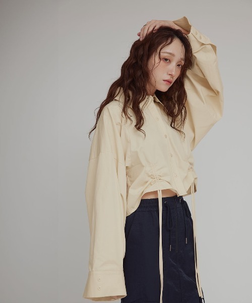 W:Huku(フーク)の「【W:Huku / スムースタッチコットン】シャーリング ブラウス / Smooth Touch Cotton Shirring Blouse(シャツ/ブラウス・レディース・ブラック/スカイブルー/ベージュ系その他/オフホワイト・FREE)」の17枚目の写真