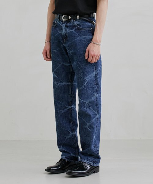 BRANDED（ブランデッド）の「51028 KURABO INDIGO MARBLE JEANS [WIDE STRAIGHT]（デニムパンツ・メンズ・その他・34/30）」の2枚目の写真