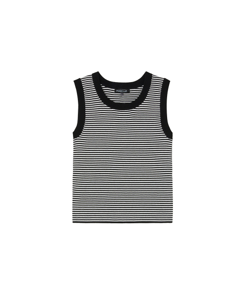 LAP(ラップ)の「ストライプスリムナシ AS7KH162(Tシャツ/カットソー・レディース・ブラック/アイボリー・FREE)」の3枚目の写真