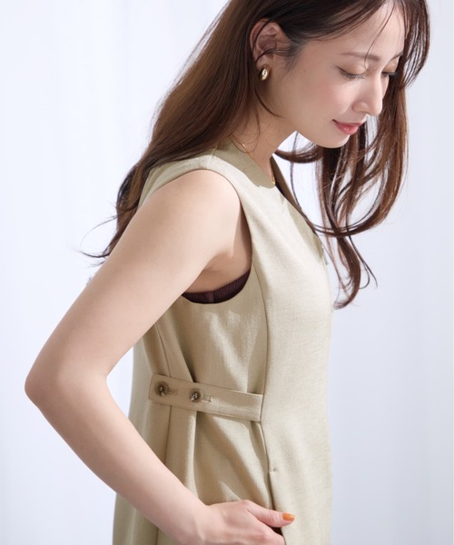 COHINA(コヒナ)の「フロントジップオールインワン 【低身長・小柄女性】(つなぎ/オールインワン・レディース・ベージュ/ネイビー/ライトベージュ・SHORT/REGULAR)」の5枚目の写真
