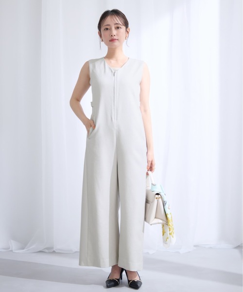 COHINA(コヒナ)の「フロントジップオールインワン 【低身長・小柄女性】(つなぎ/オールインワン・レディース・ベージュ/ネイビー/ライトベージュ・SHORT/REGULAR)」の21枚目の写真