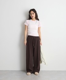 スウェットライクピンタックパンツ