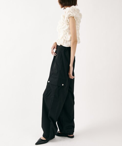 goocy（グーシー）の「マルチWAY半袖シャーリングブラウス（シャツ/ブラウス・レディース・ブラック/アイボリー/ブラウン・FREE）」の8枚目の写真