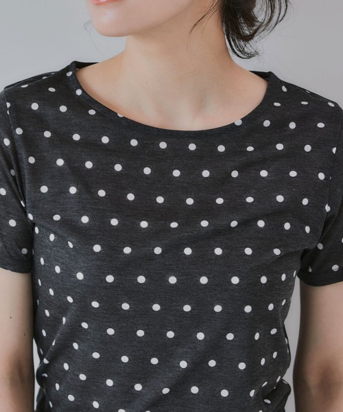 slattgir(スラットジール)の「高身長 シアードットクルーネック半袖プルオーバー(トールサイズ)Essenave(Tシャツ/カットソー・レディース・ブラック/グレー・TLL/T3L/TL/TM)」の8枚目の写真