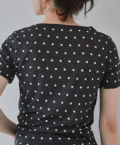 slattgir(スラットジール)の「高身長 シアードットクルーネック半袖プルオーバー(トールサイズ)Essenave(Tシャツ/カットソー・レディース・ブラック/グレー・TLL/T3L/TL/TM)」の9枚目の写真