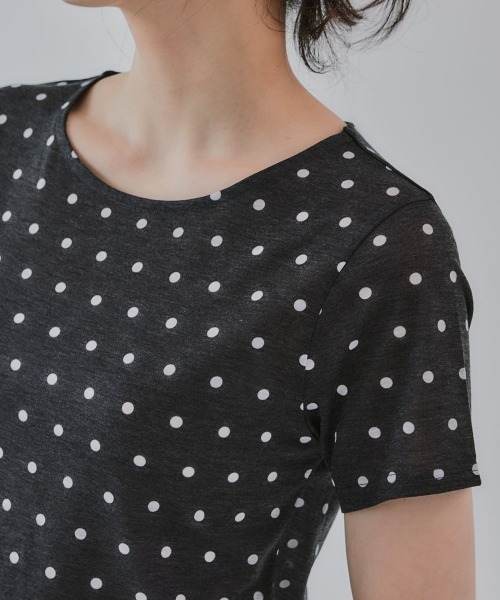 slattgir(スラットジール)の「高身長 シアードットクルーネック半袖プルオーバー(トールサイズ)Essenave(Tシャツ/カットソー・レディース・ブラック/グレー・TLL/T3L/TL/TM)」の10枚目の写真