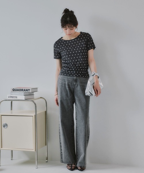 slattgir(スラットジール)の「高身長 シアードットクルーネック半袖プルオーバー(トールサイズ)Essenave(Tシャツ/カットソー・レディース・ブラック/グレー・TLL/T3L/TL/TM)」の18枚目の写真