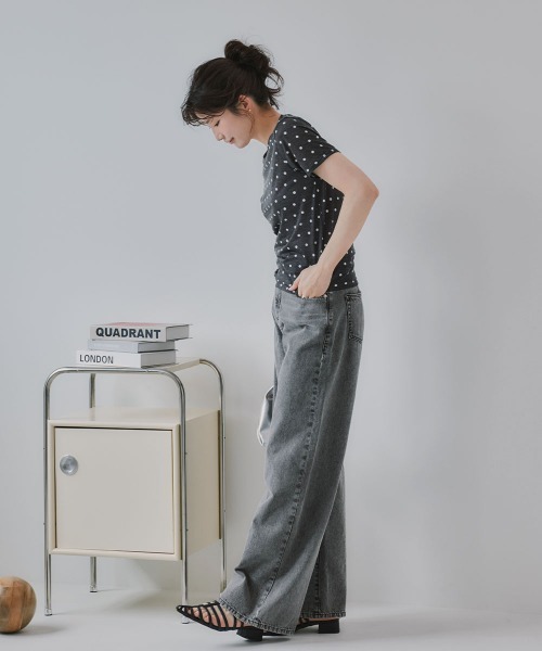 slattgir(スラットジール)の「高身長 シアードットクルーネック半袖プルオーバー(トールサイズ)Essenave(Tシャツ/カットソー・レディース・ブラック/グレー・TLL/T3L/TL/TM)」の21枚目の写真