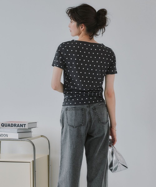 slattgir(スラットジール)の「高身長 シアードットクルーネック半袖プルオーバー(トールサイズ)Essenave(Tシャツ/カットソー・レディース・ブラック/グレー・TLL/T3L/TL/TM)」の22枚目の写真