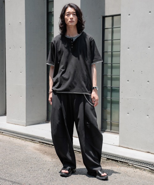 RAGEBLUE(レイジブルー)の「HENLEY NECK FAKE LAYERED T-SHIRTS/フェイクレイヤードヘンリーネックTシャツ(Tシャツ/カットソー・メンズ・グレー/ホワイト/ブラック・MEDIUM/LARGE)」の20枚目の写真