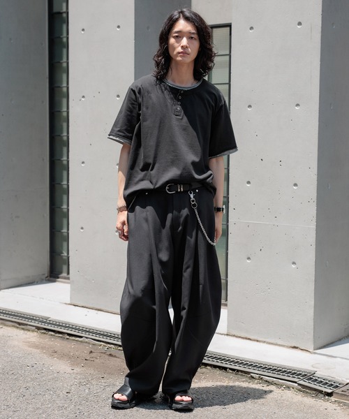 RAGEBLUE(レイジブルー)の「HENLEY NECK FAKE LAYERED T-SHIRTS/フェイクレイヤードヘンリーネックTシャツ(Tシャツ/カットソー・メンズ・グレー/ホワイト/ブラック・MEDIUM/LARGE)」の22枚目の写真