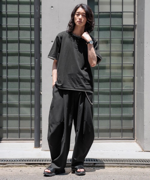 RAGEBLUE(レイジブルー)の「HENLEY NECK FAKE LAYERED T-SHIRTS/フェイクレイヤードヘンリーネックTシャツ(Tシャツ/カットソー・メンズ・グレー/ホワイト/ブラック・MEDIUM/LARGE)」の21枚目の写真