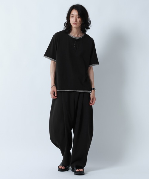 RAGEBLUE(レイジブルー)の「HENLEY NECK FAKE LAYERED T-SHIRTS/フェイクレイヤードヘンリーネックTシャツ(Tシャツ/カットソー・メンズ・グレー/ホワイト/ブラック・MEDIUM/LARGE)」の4枚目の写真