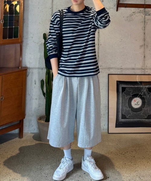 NOWLE(ノウル)の「【NOWLE】レトロボーダー ドロップショルダー プルオーバー ロングスリーブ Tシャツ(Tシャツ/カットソー・メンズ・ネイビー・LARGE/MEDIUM/X-LARGE)」の5枚目の写真