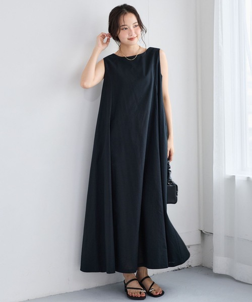 mysty woman(ミスティウーマン)の「バックレースアップAラインワンピース 1046898(ワンピース・レディース・カーキ/ブラック/ベージュ・FREE)」の6枚目の写真