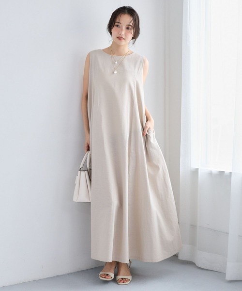 mysty woman(ミスティウーマン)の「バックレースアップAラインワンピース 1046898(ワンピース・レディース・カーキ/ブラック/ベージュ・FREE)」の15枚目の写真