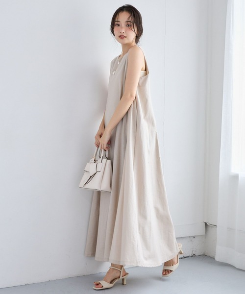 mysty woman(ミスティウーマン)の「バックレースアップAラインワンピース 1046898(ワンピース・レディース・カーキ/ブラック/ベージュ・FREE)」の16枚目の写真