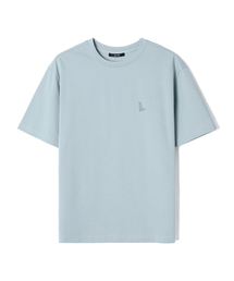 男性分斗シグニチャー犬プリント半袖Tシャツ (ミント) (HC4ST90)