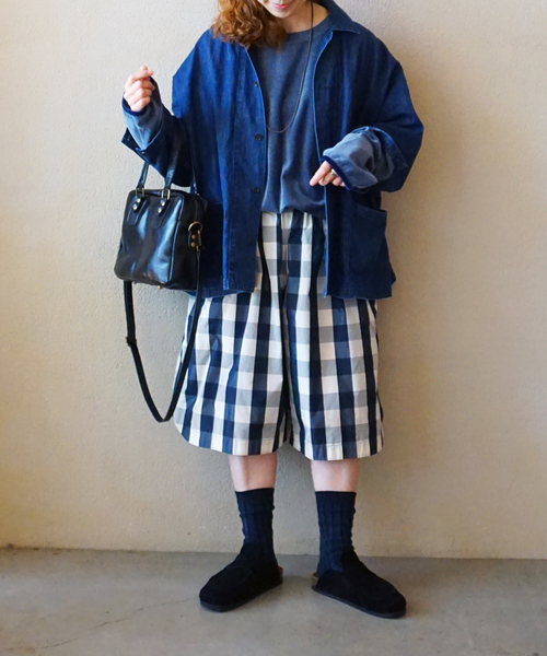 JOURNAL STANDARD LUXE(ジャーナルスタンダード ラックス)の「タフタチェックギャザーハーフパンツ(その他パンツ・レディース・ブラック系その他・FREE)」の5枚目の写真