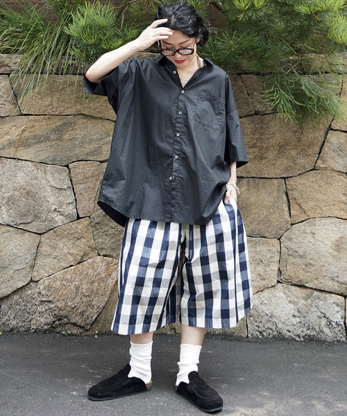 JOURNAL STANDARD LUXE(ジャーナルスタンダード ラックス)の「タフタチェックギャザーハーフパンツ(その他パンツ・レディース・ブラック系その他・FREE)」の7枚目の写真