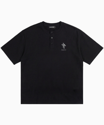 SP ダブルクロスヘビーウェイトヘンリーネック半袖Tシャツブラック