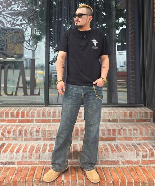 SAINTPAIN(セイントペイン)の「SP ダブルクロスヘビーウェイトヘンリーネック半袖Tシャツブラック(Tシャツ/カットソー・レディース・その他・LARGE)」の5枚目の写真