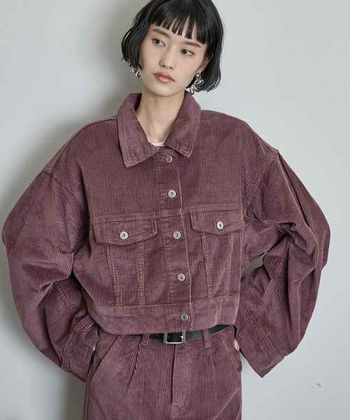 THE YOn(ザヨン)の「タックワイドスリーブコーデュロイジャケット(その他アウター・レディース・ブラウン/プラム/クリーム・FREE)」の1枚目の写真