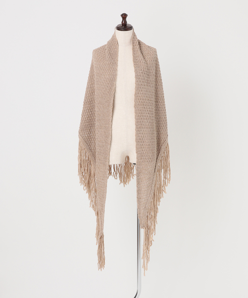 Noble(ノーブル)の「FRATTELLI TALLI/フラッテリ タッリ FRINGE STOLE(ストール/ショール・レディース・チャコールグレー/ベージュ系その他・FREE)」の2枚目の写真