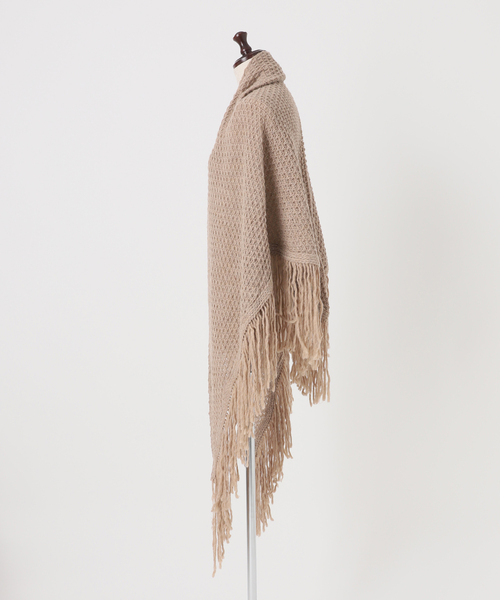Noble(ノーブル)の「FRATTELLI TALLI/フラッテリ タッリ FRINGE STOLE(ストール/ショール・レディース・チャコールグレー/ベージュ系その他・FREE)」の4枚目の写真