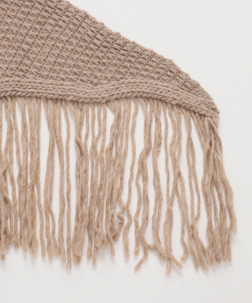 Noble(ノーブル)の「FRATTELLI TALLI/フラッテリ タッリ FRINGE STOLE(ストール/ショール・レディース・チャコールグレー/ベージュ系その他・FREE)」の8枚目の写真