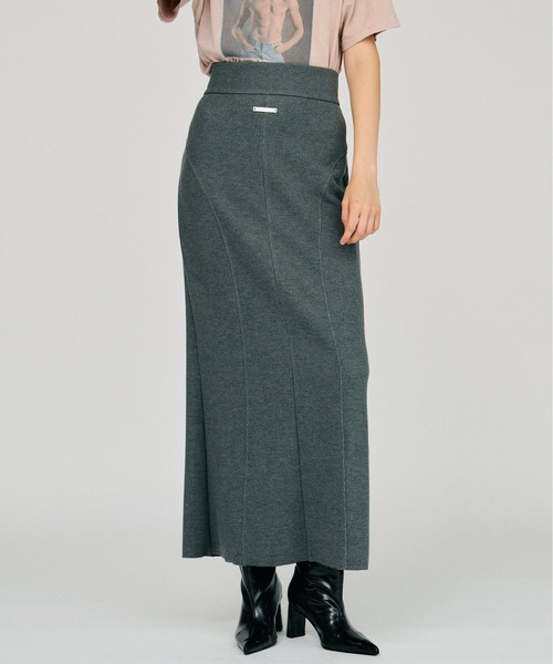 PRANK PROJECT(プランクプロジェクト)の「【2026Autumn Pre-Order】リブナロースカート / Rib Narrow Skirt(スカート・レディース・ブラウン/グレー/ブラック・38/36)」の2枚目の写真
