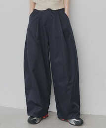 バレルレッグタック ワイド パンツ