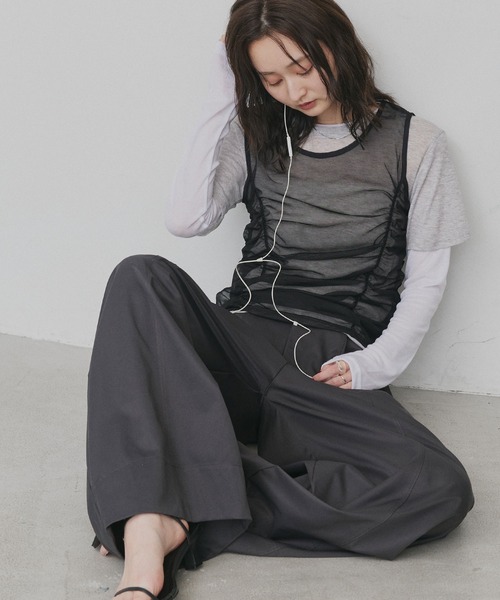 ad thie(アドティエ)の「バレルレッグタック ワイド パンツ(その他パンツ・レディース・ネイビー/ブラック/グレー・MEDIUM/LARGE)」の20枚目の写真