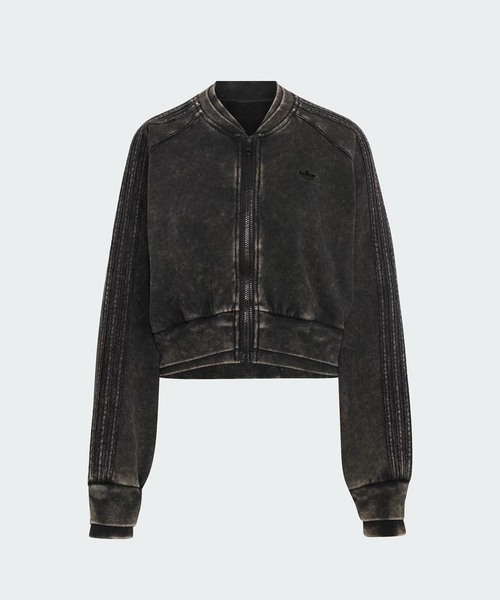 adidas Originals(アディダスオリジナルス)の「adidas originals / アディダス オリジナルス SST DOUBLE LAYERED CROPPED TRACK(ブルゾン・レディース・ブラック/カーキ・MEDIUM)」の1枚目の写真