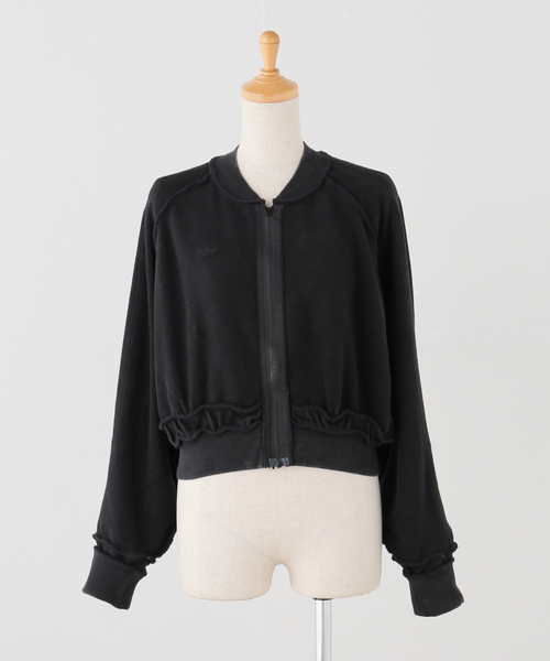 adidas Originals(アディダスオリジナルス)の「adidas originals / アディダス オリジナルス SST DOUBLE LAYERED CROPPED TRACK(ブルゾン・レディース・ブラック/カーキ・MEDIUM)」の4枚目の写真