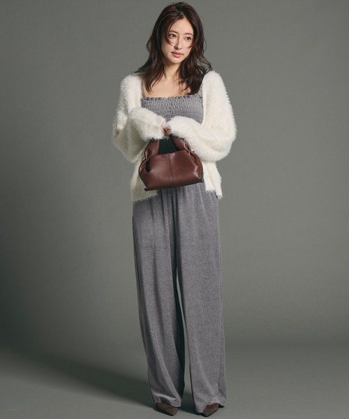 coca(coca)(コカ)の「コットンベロアワイドパンツ(その他パンツ・レディース・ブラック/グレー・S/M/L)」の2枚目の写真