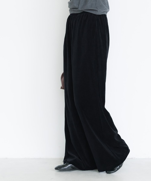 coca(coca)(コカ)の「コットンベロアワイドパンツ(その他パンツ・レディース・ブラック/グレー・S/M/L)」の9枚目の写真