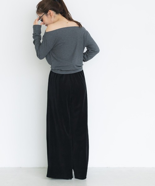 coca(coca)(コカ)の「コットンベロアワイドパンツ(その他パンツ・レディース・ブラック/グレー・S/M/L)」の10枚目の写真