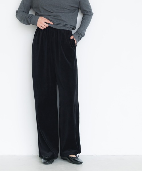coca(coca)(コカ)の「コットンベロアワイドパンツ(その他パンツ・レディース・ブラック/グレー・S/M/L)」の12枚目の写真