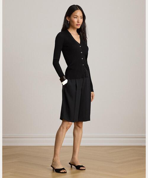 LAUREN RALPH LAUREN(ローレン ラルフ ローレン)の「ミニケーブル Vネック カーディガン(カーディガン/ボレロ・レディース・ブラック系1・S/M/L/XS)」の3枚目の写真